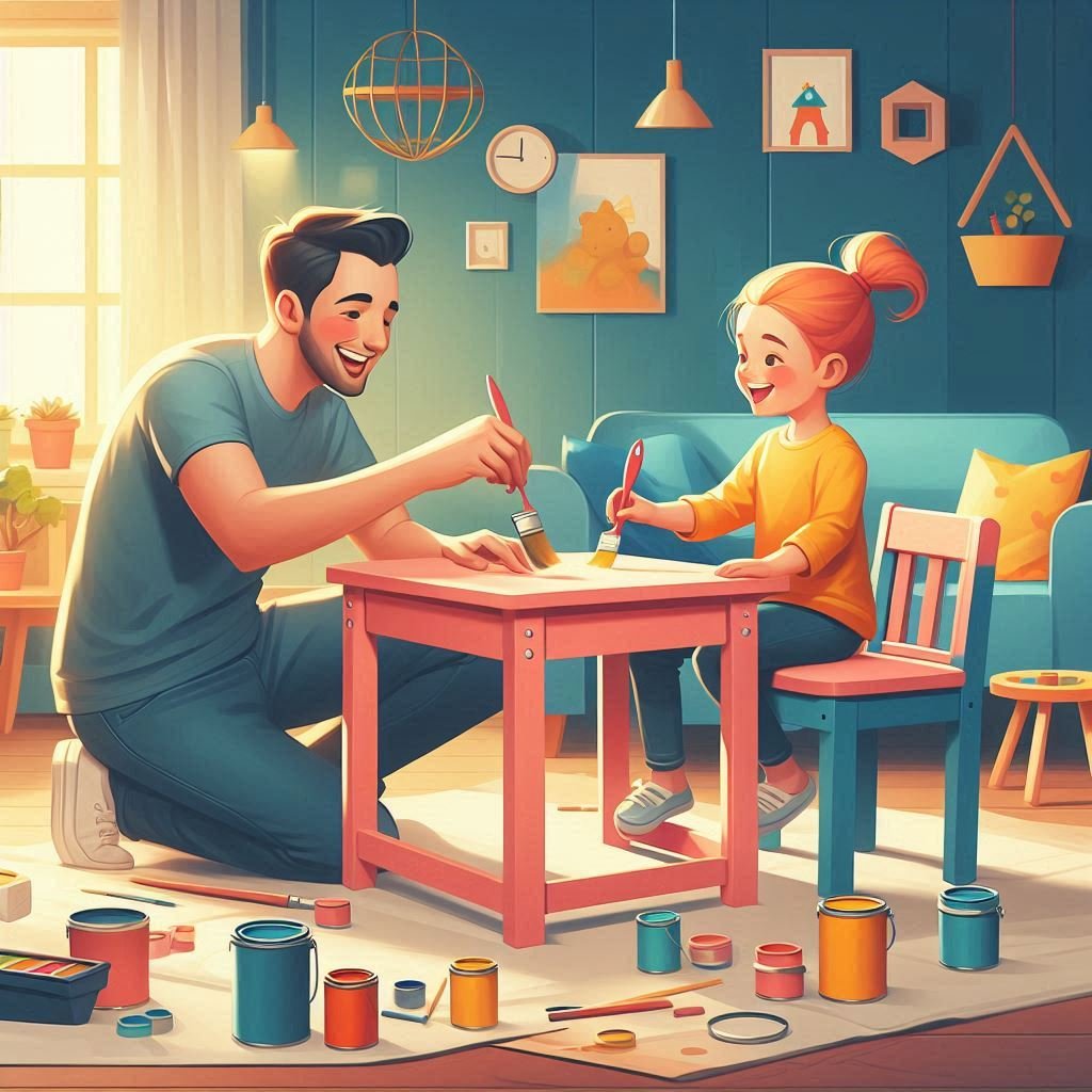 How to Paint Children's Table and Chairs 