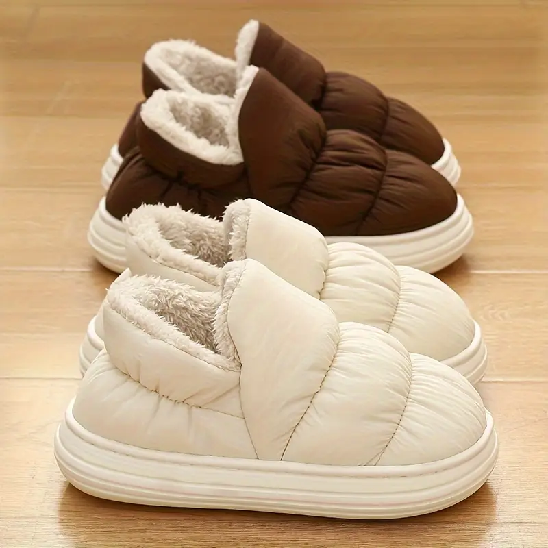 Women's Plush Lined Home Warm Slippers, Home Non-slip Cozy Indoor Slippers, Soft Sole Winter Slippers, Winter & Autumn